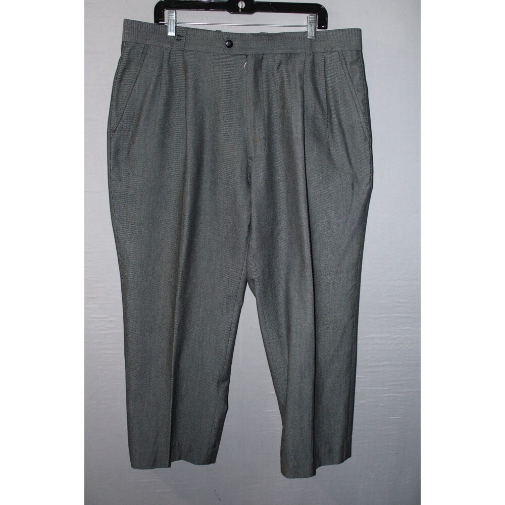 Ted Lapidus Mens Pleated Gray Italian Wool Trouser Dress Pants 38 x 30